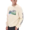 Sudadera con cuello redondo y estampado Len en blanco