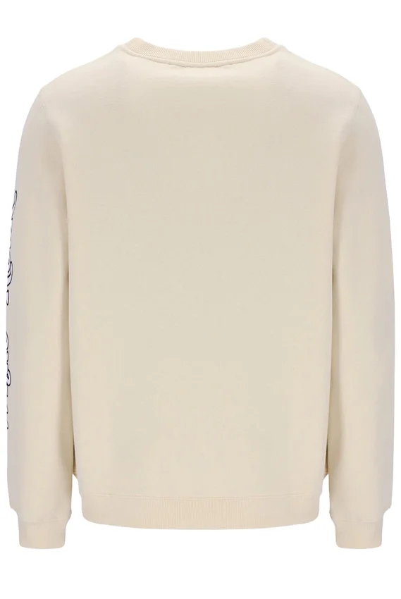 Sudadera con cuello redondo y estampado Len en blanco
