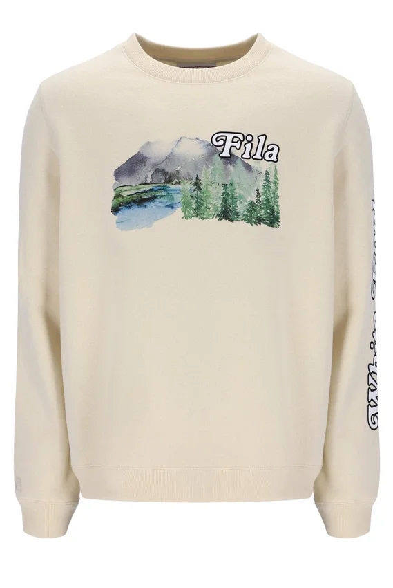 Sudadera con cuello redondo y estampado Len en blanco