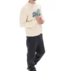 Sudadera con cuello redondo y estampado Len en blanco