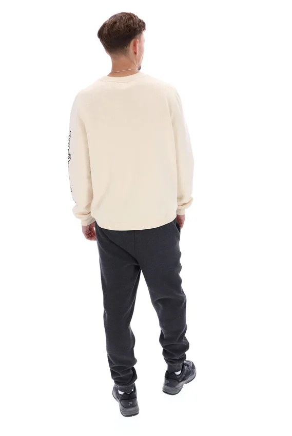 Sudadera con cuello redondo y estampado Len en blanco