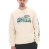 Sudadera con cuello redondo y estampado Len en blanco