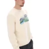 Sudadera con cuello redondo y estampado Len en blanco