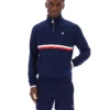 Sudadera con cuello y cremallera de 1/4 Rolando de Fila en azul marino