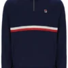 Sudadera con cuello y cremallera de 1/4 Rolando de Fila en azul marino