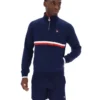 Sudadera con cuello y cremallera de 1/4 Rolando de Fila en azul marino