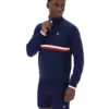 Sudadera con cuello y cremallera de 1/4 Rolando de Fila en azul marino