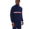 Sudadera con cuello y cremallera de 1/4 Rolando de Fila en azul marino