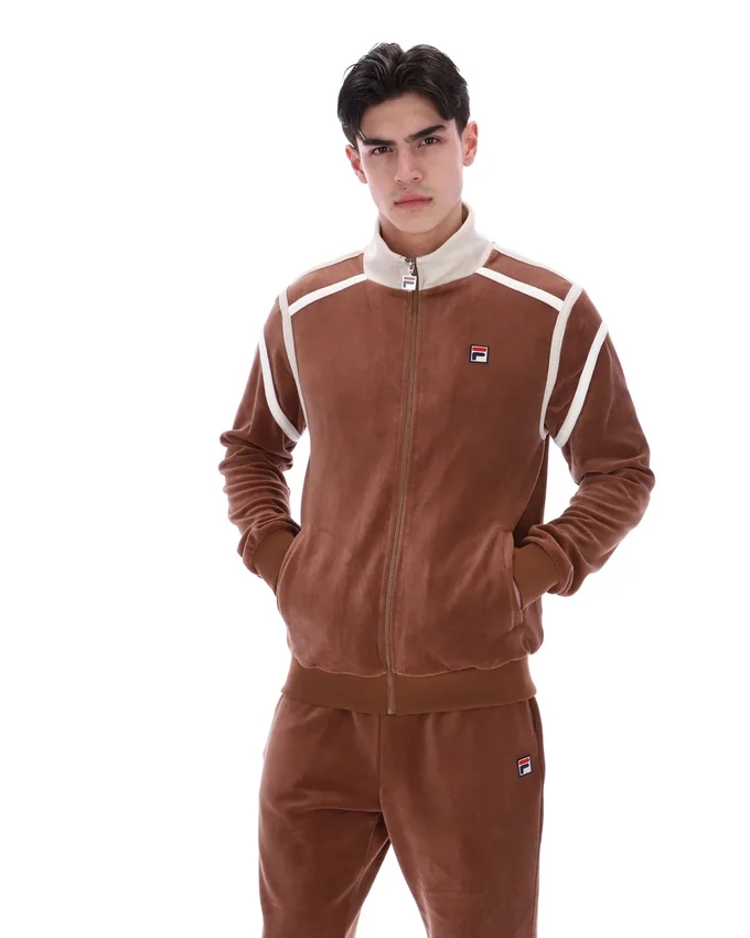 Sudadera con paneles contrastantes Gabriele en color capuchino