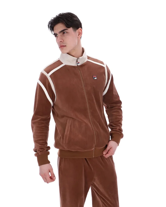 Sudadera con paneles contrastantes Gabriele en color capuchino