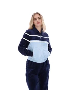 Sudadera corta con cremallera Giovana de Fila en azul marino