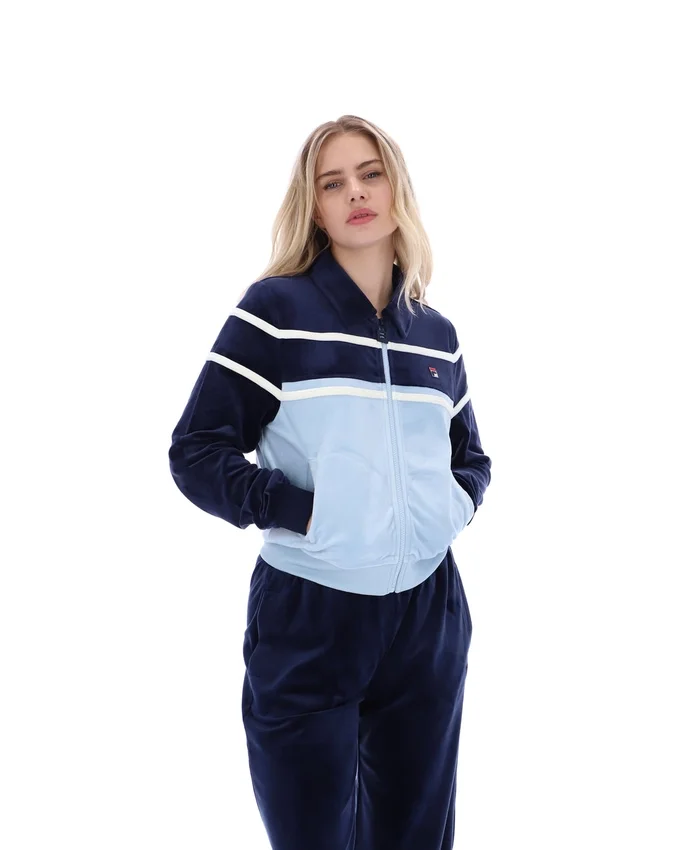 Sudadera corta con cremallera Giovana de Fila en azul marino