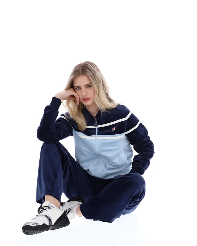 Sudadera corta con cremallera Giovana de Fila en azul marino