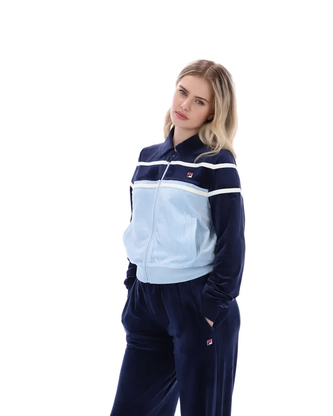 Sudadera corta con cremallera Giovana de Fila en azul marino