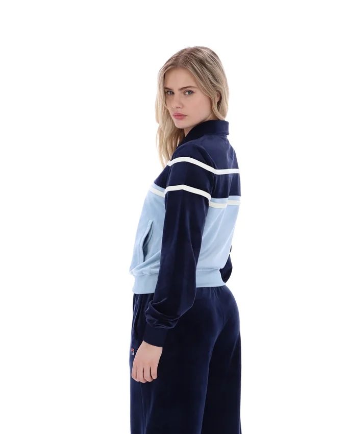 Sudadera corta con cremallera Giovana de Fila en azul marino