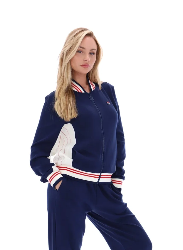 Sudadera de béisbol icónica Silvana de Fila en azul marino