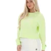 Sudadera de cuello redondo ancho Jorie en color lima sombra