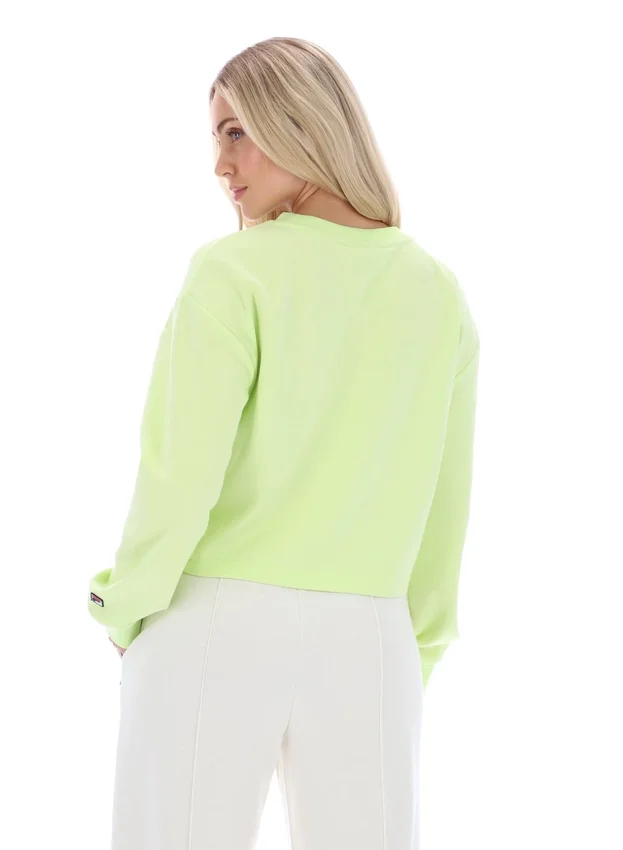 Sudadera de cuello redondo ancho Jorie en color lima sombra