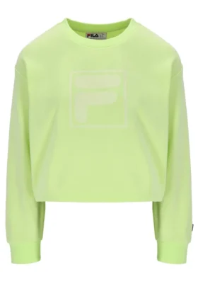 Sudadera de cuello redondo ancho Jorie en color lima sombra