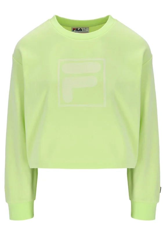 Sudadera de cuello redondo ancho Jorie en color lima sombra