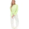 Sudadera de cuello redondo ancho Jorie en color lima sombra
