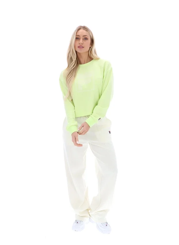 Sudadera de cuello redondo ancho Jorie en color lima sombra