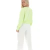 Sudadera de cuello redondo ancho Jorie en color lima sombra
