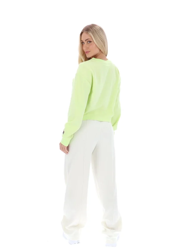 Sudadera de cuello redondo ancho Jorie en color lima sombra