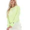 Sudadera de cuello redondo ancho Jorie en color lima sombra