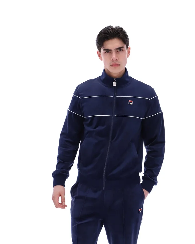 Sudadera de velour Vittorio de Fila en azul marino