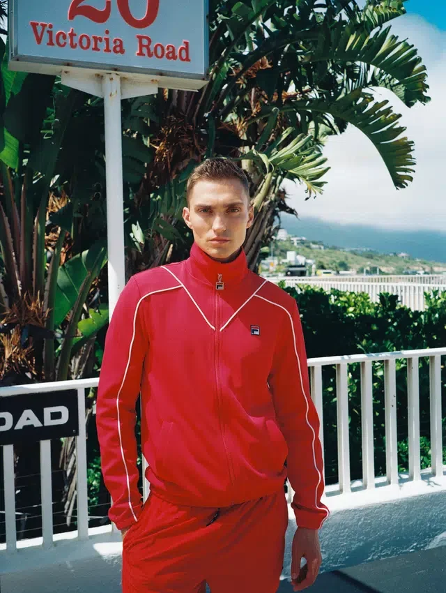 Sudadera deportiva con ribetes Noble Archive de Fila en rojo