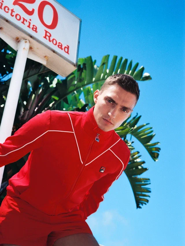 Sudadera deportiva con ribetes Noble Archive de Fila en rojo