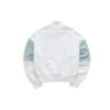 Sudadera deportiva de cuello alto con media cremallera y capucha en colores contrastantes, blanca