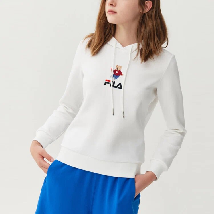 Sudadera deportiva de manga larga con capucha, color blanco