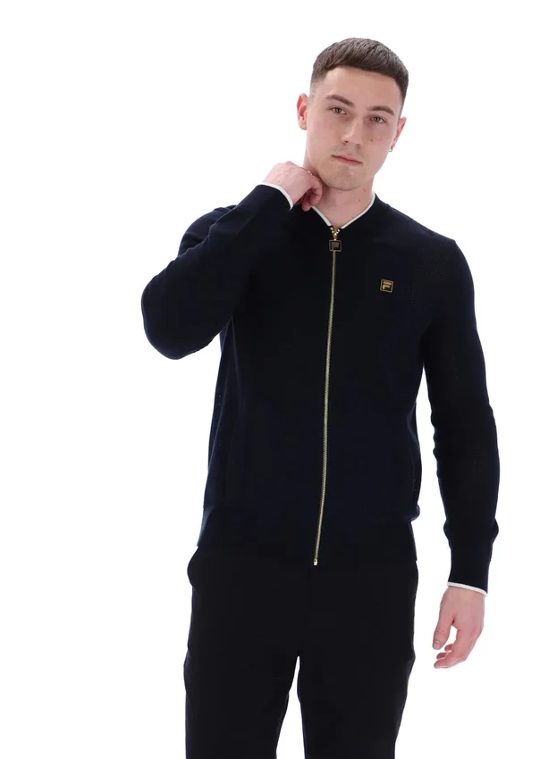 Sudadera deportiva Ferguson de punto abierto con paneles de punto calado en negro