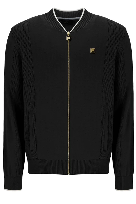 Sudadera deportiva Ferguson de punto abierto con paneles de punto calado en negro