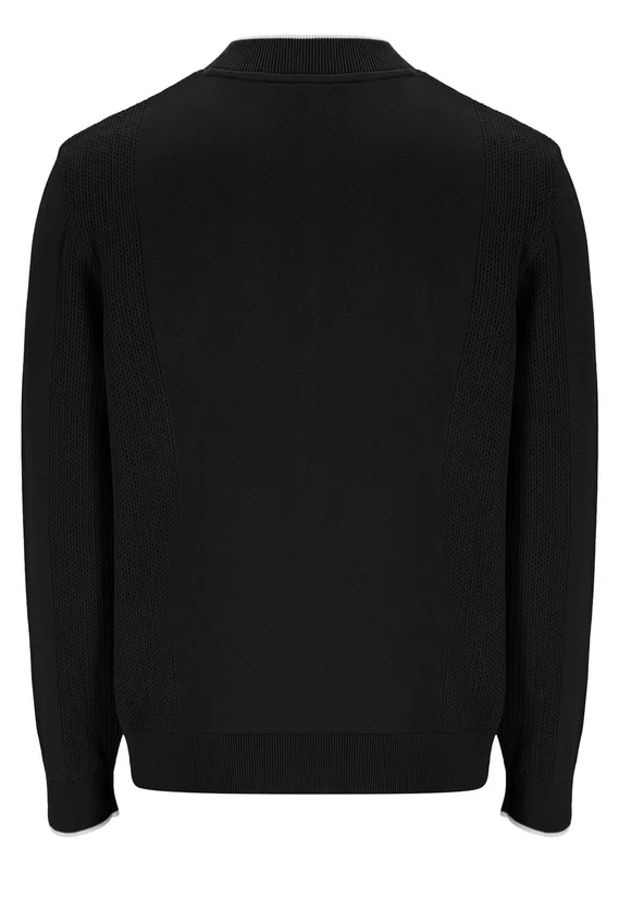 Sudadera deportiva Ferguson de punto abierto con paneles de punto calado en negro