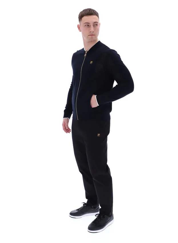 Sudadera deportiva Ferguson de punto abierto con paneles de punto calado en negro