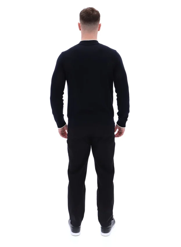 Sudadera deportiva Ferguson de punto abierto con paneles de punto calado en negro