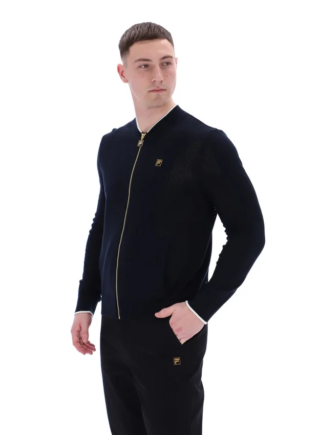 Sudadera deportiva Ferguson de punto abierto con paneles de punto calado en negro