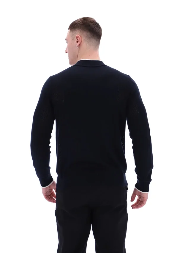 Sudadera deportiva Ferguson de punto abierto con paneles de punto calado en negro
