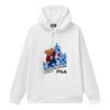 Sudadera deportiva holgada con capucha y mangas largas, color blanco