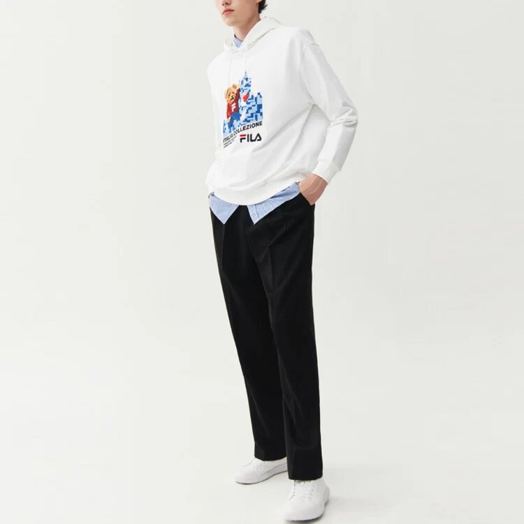 Sudadera deportiva holgada con capucha y mangas largas, color blanco