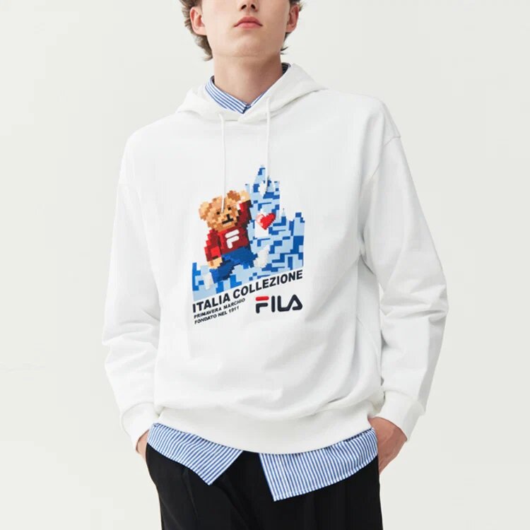Sudadera deportiva holgada con capucha y mangas largas, color blanco