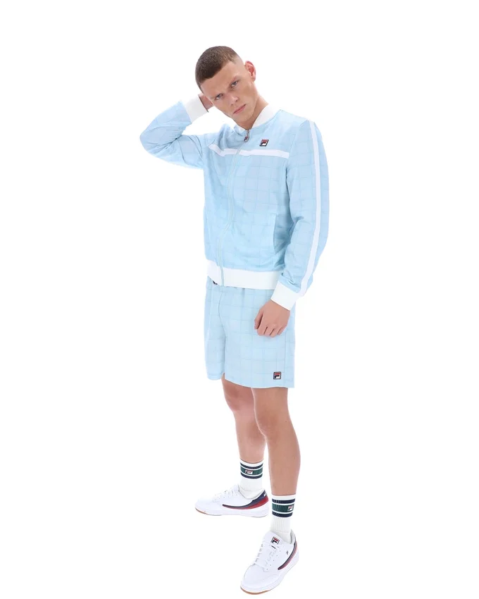 Sudadera deportiva Skyway Filippo con diseño de cuadros tonales en chaqueta de chándal