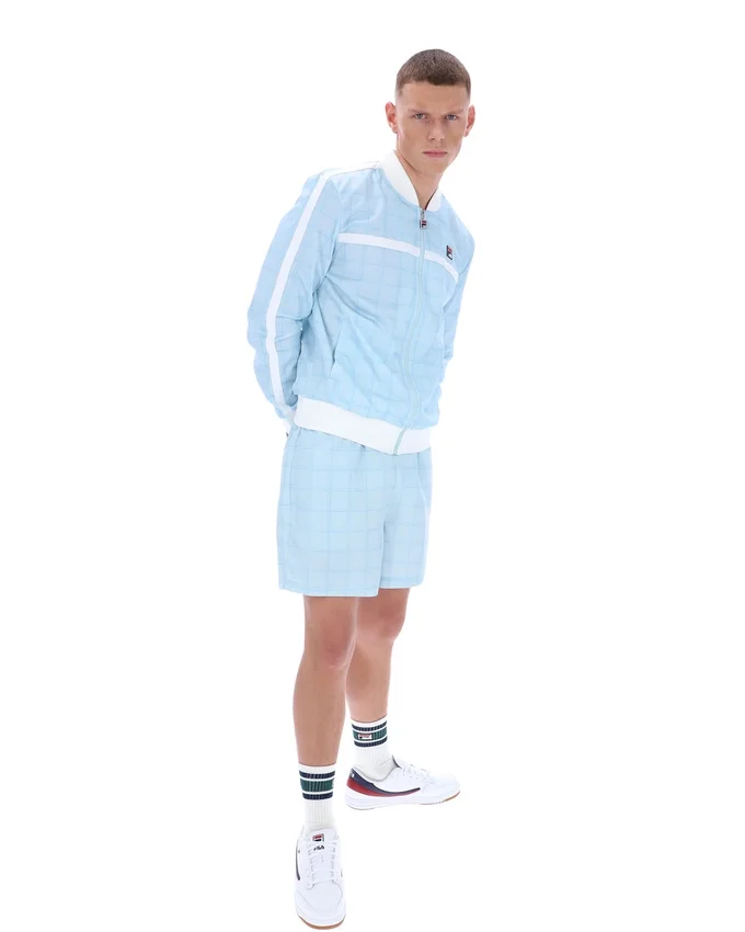 Sudadera deportiva Skyway Filippo con diseño de cuadros tonales en chaqueta de chándal