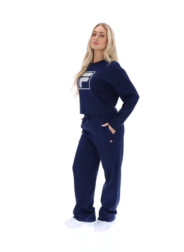 Sudadera Fila Jorie Wide de cuello redondo en azul marino