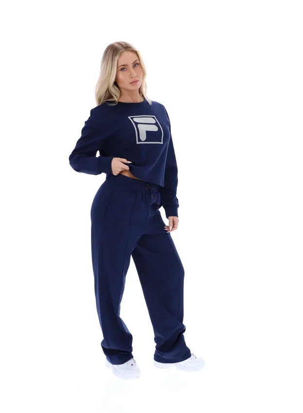 Sudadera Fila Jorie Wide de cuello redondo en azul marino