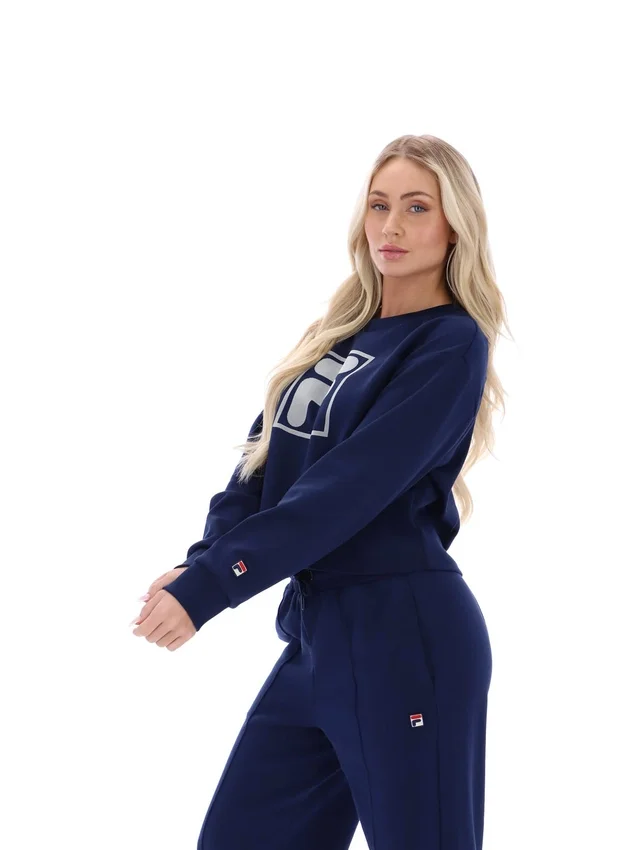 Sudadera Fila Jorie Wide de cuello redondo en azul marino