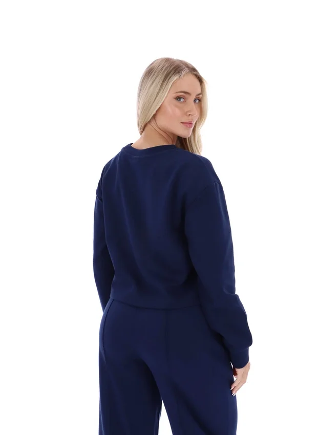 Sudadera Fila Jorie Wide de cuello redondo en azul marino
